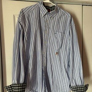 Tommy Hilfiger Blue and White Striped Shirt
